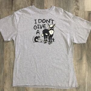Gray Graphic T-Shirt with Donkey Print